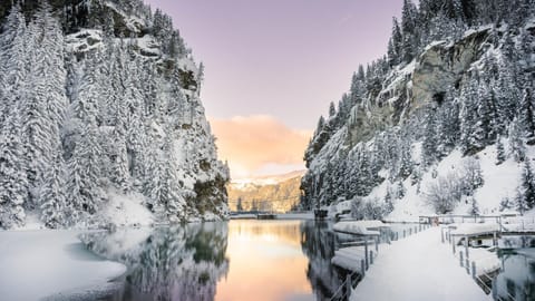 Natural landscape, Lake view, Mountain view