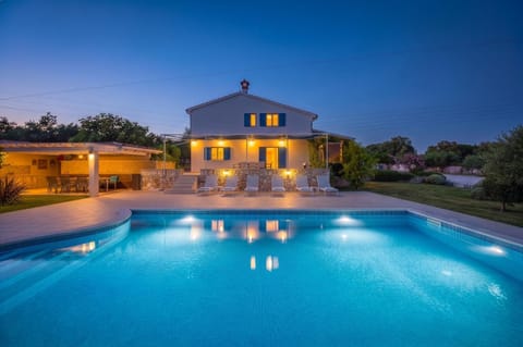 Property building, Night, Swimming pool