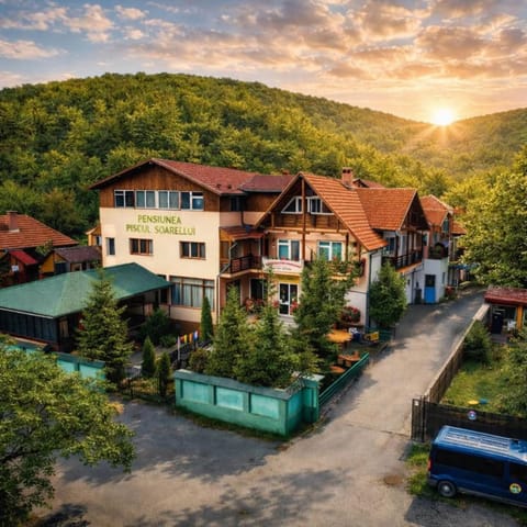 Property building, Bird's eye view, Sunset