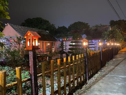 Property building, Night, Garden, Garden view