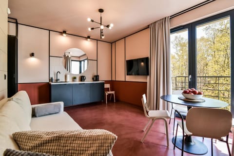 Kitchen or kitchenette, Living room, Dining area