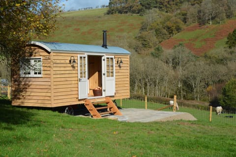Snug Oak Hut with a view on a Welsh Hill Farm Apartment in Wales