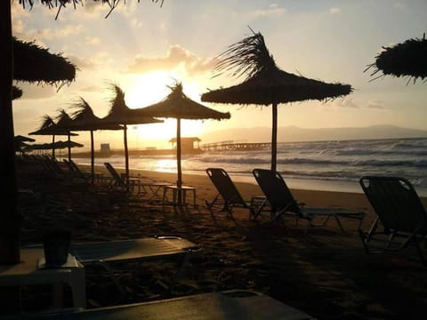Beach, Sunset, sunbed