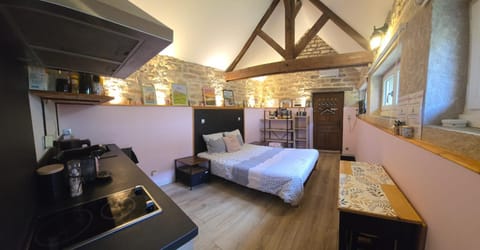 Bed, TV and multimedia, Kitchen or kitchenette, Photo of the whole room, Bedroom, stove