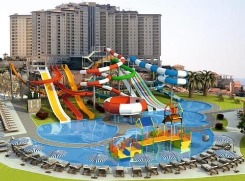 Children play ground, Aqua park, Pool view