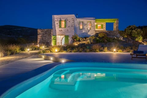 Property building, Night, Natural landscape, Pool view, Swimming pool