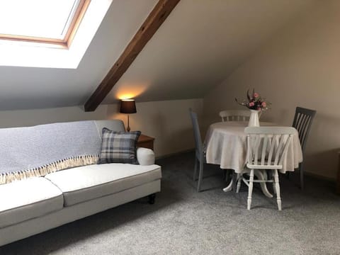 Bed, Living room, Dining area