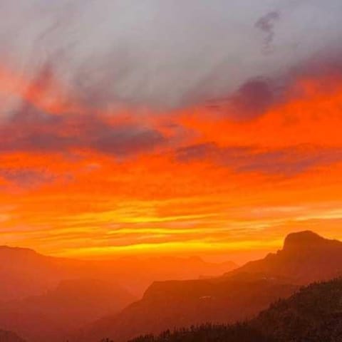 Natural landscape, Mountain view, Sunset