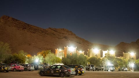 Property building, Facade/entrance, Night, On site
