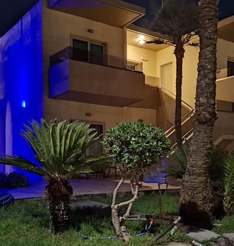 Property building, Night, Garden