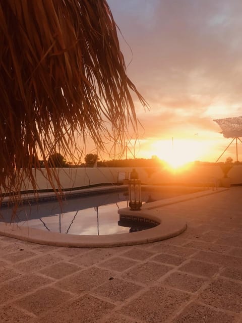 Swimming pool, Sunset