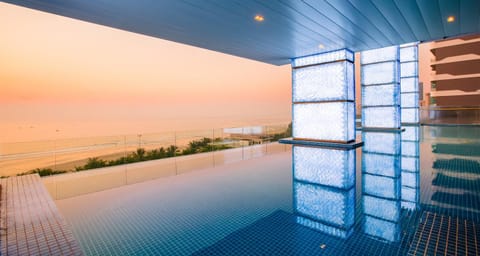 Beach, Swimming pool, Swimming pool, Sunset