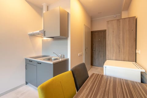 Kitchen or kitchenette, Seating area, stove