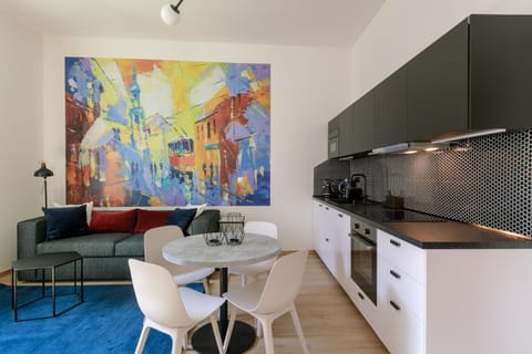 Kitchen or kitchenette, Living room, Dining area