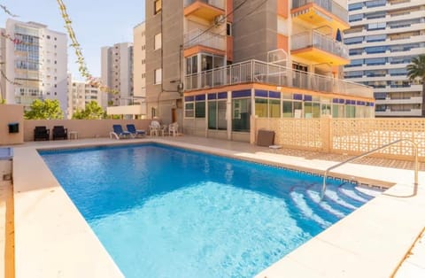 Property building, Pool view, Swimming pool, sunbed
