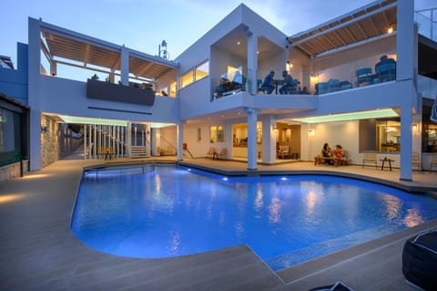 Property building, Swimming pool, Swimming pool, Sunset