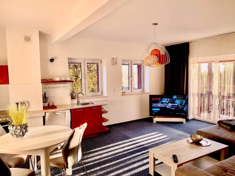 LAS SŁUPSKI PREMIUM BUSINESS APARTMENT NO 7 Wifi Netflix Smart TV50 two bedrooms two very large double beds living room double sofa workplace full pleasure quality of stay Apartment in Pomeranian Voivodeship