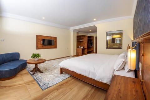 Bed, TV and multimedia, Photo of the whole room, Seating area, Bedroom