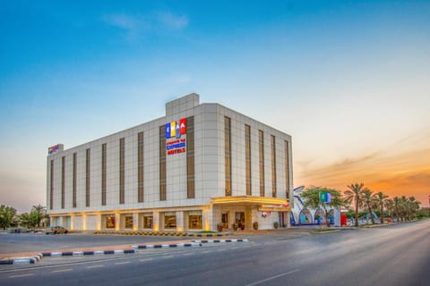 Property building, Facade/entrance, Bird's eye view, Sunset