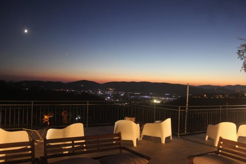 Night, Natural landscape, View (from property/room), Balcony/Terrace, Mountain view, Sunset