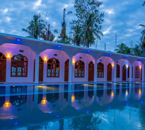 Night, Pool view, Swimming pool