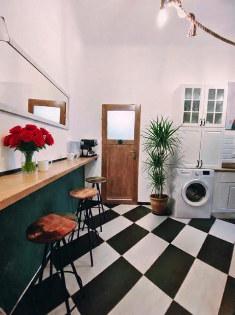 Kitchen or kitchenette, Decorative detail, stove, washing machine