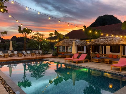Swimming pool, Sunset