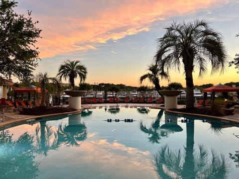Pool view, Swimming pool, Sunset