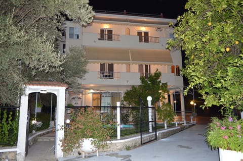 Property building, Night, Garden, Garden view