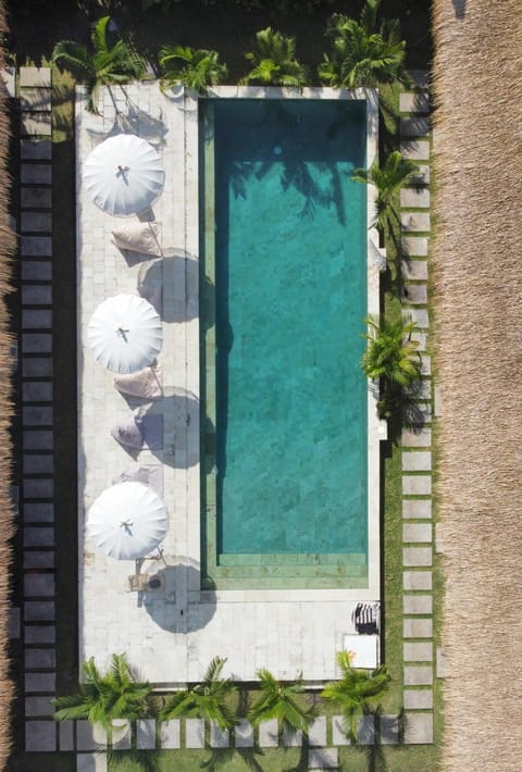 Swimming pool, sunbed