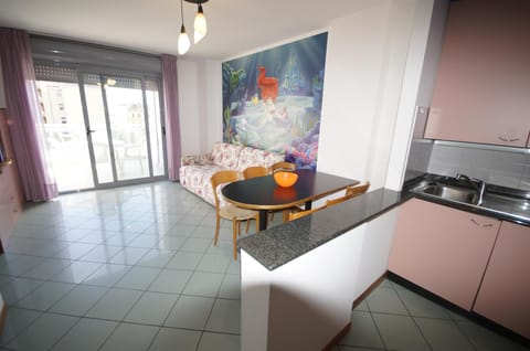 Kitchen or kitchenette, Living room, Dining area