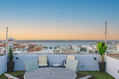 Patio, Day, Natural landscape, View (from property/room), Balcony/Terrace, Living room, Seating area, Dining area, City view, Sea view