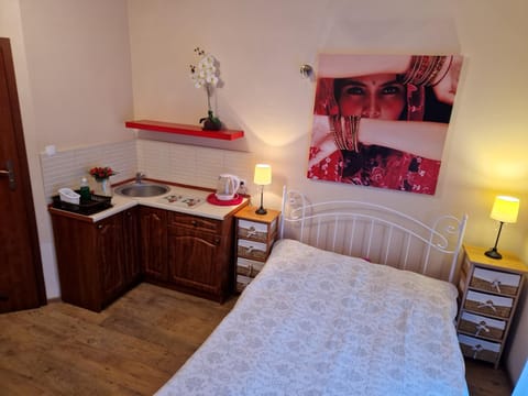 Bed, Kitchen or kitchenette, Photo of the whole room