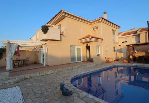 Property building, Swimming pool, Sunset
