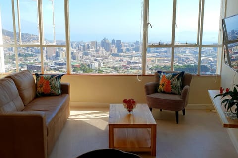 Living room, Seating area, City view