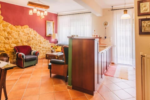 Kitchen or kitchenette, Living room, Seating area