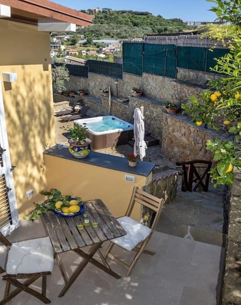 Property building, Patio, Natural landscape, Hot Tub, View (from property/room), Balcony/Terrace