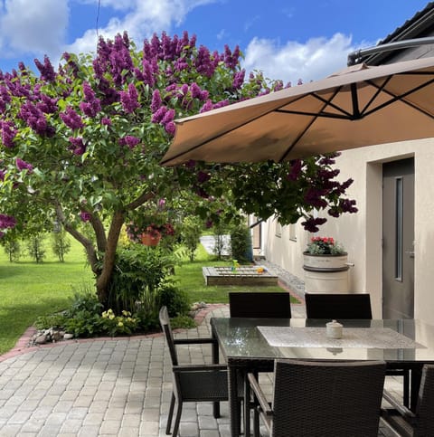 Patio, Spring, Day, Children play ground, Garden, Balcony/Terrace, Dining area, Time of day