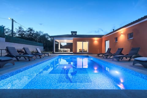 Night, Pool view, Swimming pool