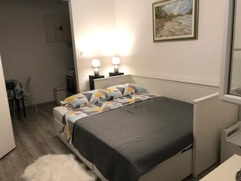 Bed, Living room, Bedroom, oven, stove, wardrobe, kitchen