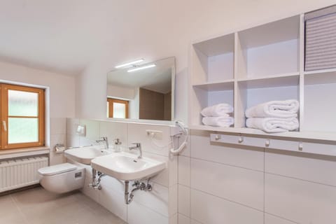 Shower, Toilet, Bathroom, heating, towels, washing machine, dryer