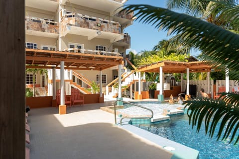 Property building, Patio, Day, View (from property/room), Balcony/Terrace, Swimming pool