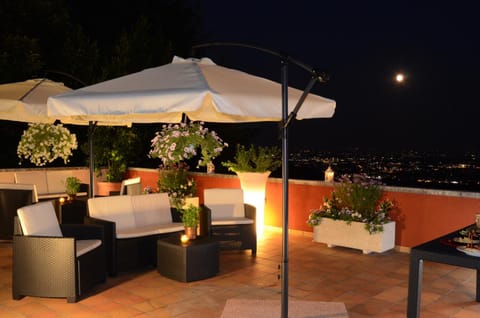 Patio, Night, Balcony/Terrace, Living room, Seating area