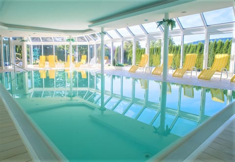 Property building, Living room, Swimming pool