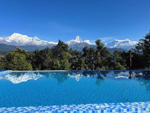 Natural landscape, Mountain view, Pool view, Swimming pool