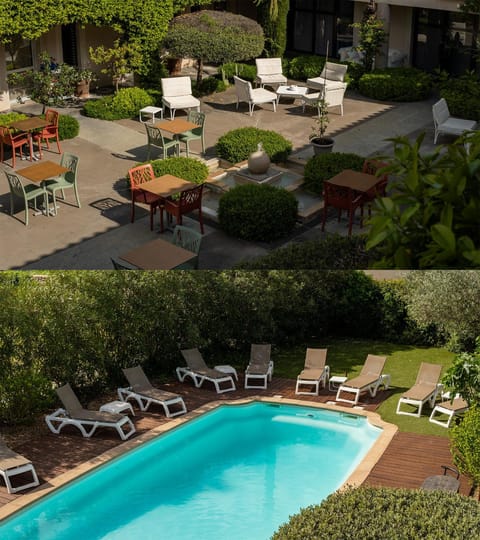 Property building, Patio, Swimming pool