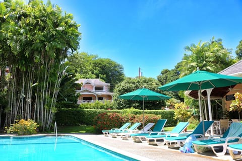 Garden view, Pool view, Swimming pool, sunbed