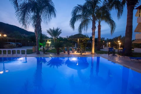 Night, Pool view, Swimming pool