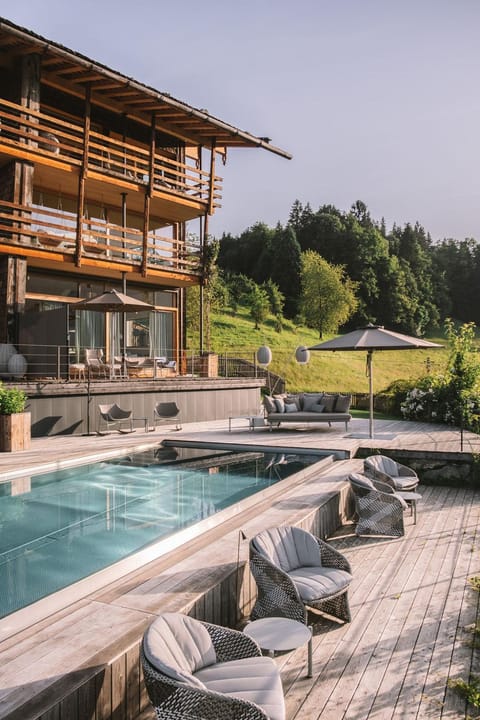 Natural landscape, Pool view, Swimming pool, sunbed