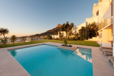 Property building, Pool view, Swimming pool, Sunset
